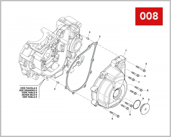008 - LEFT CRANKCASE COVER