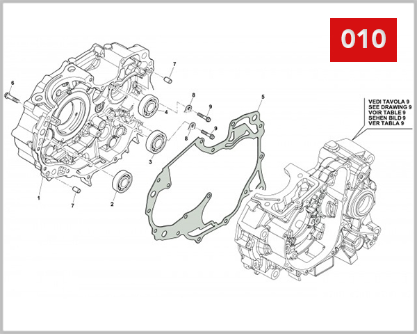 010 - RIGHT HALF CRANKCASE