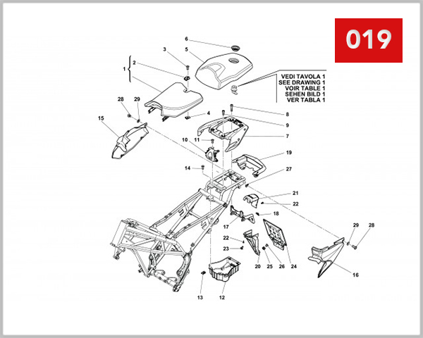 019 - SEATS REAR PANEL PLATE HOLDER