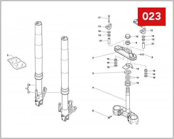 023 - FRONT FORK ASSEMBLY