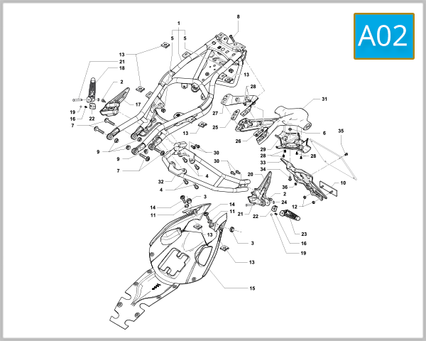A02 - Rear Frame Assembly (B3 675-800-800RR)