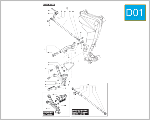 D01 - Left-Hand Footrest Assembly