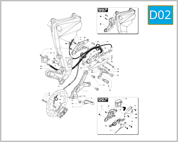 D02 - Right-Hand Footrest Assembly