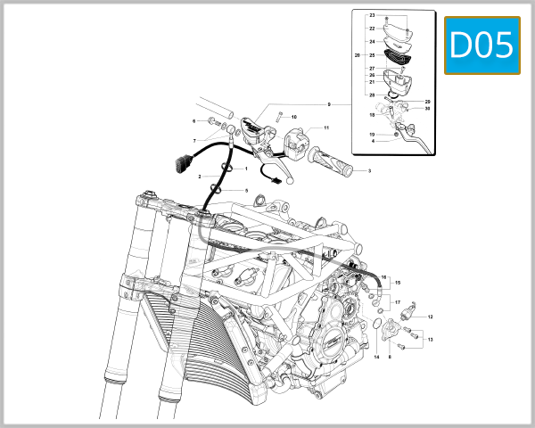 D05 - Left Handlebar Assembly (Dragster MY17)