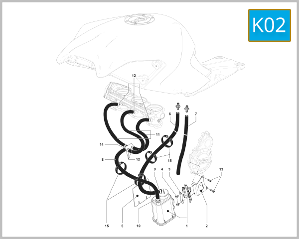 K02 - Carbon Canister Assembly (B3 675-800-800RR - Dragster MY14-16)