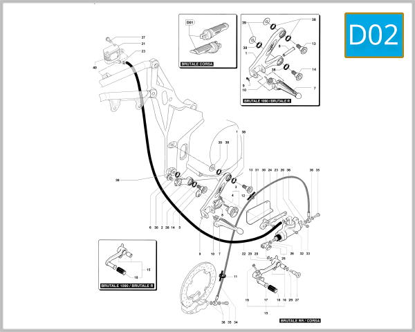 D02 - Right Hand Footrest Assembly