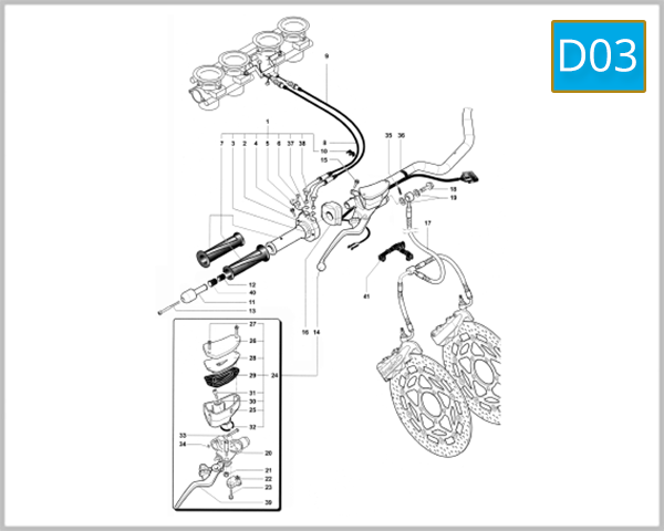 D03 - Handlebar Assembly (Right Side)