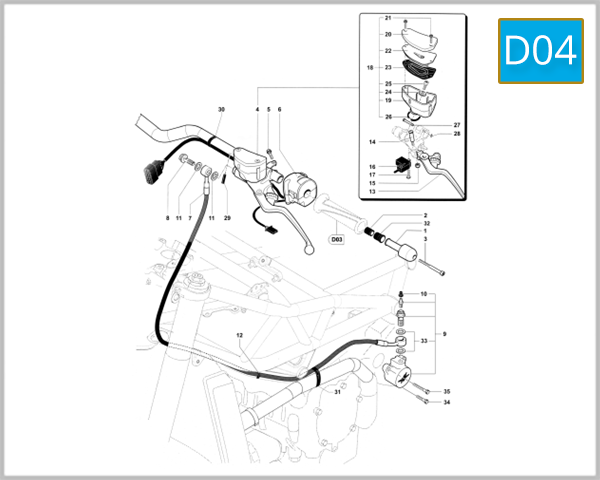 D04 - Handlebar Assembly (Left Side)