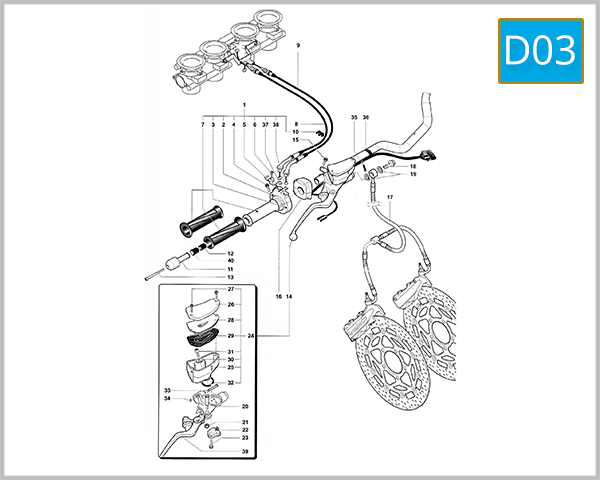 D03 - Handlebar Assembly (Right Side)