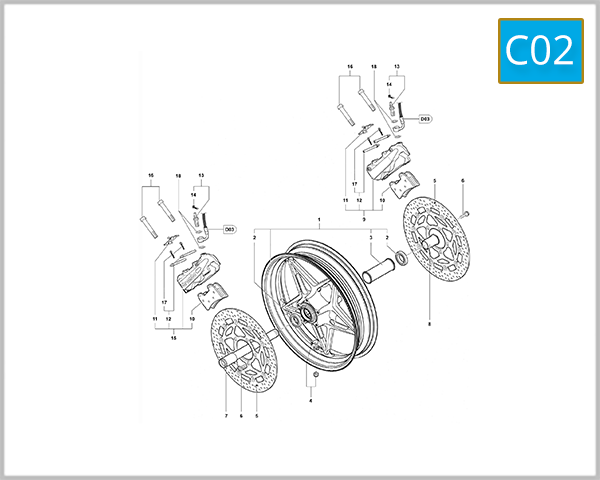C02 - Front Wheel Assembly (Brutale R)