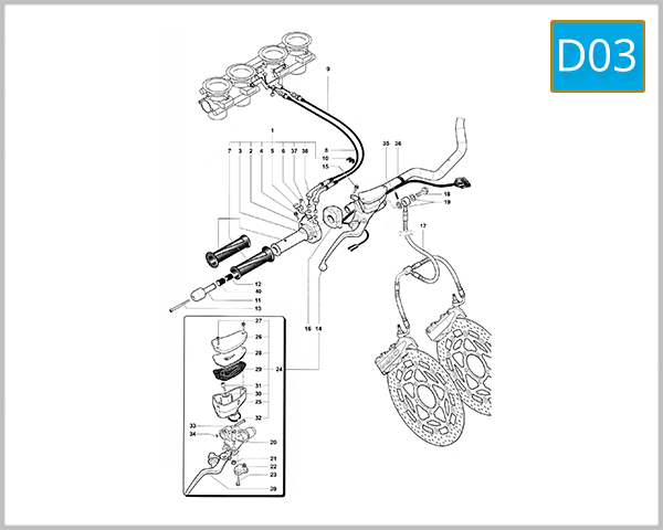 D03 - Handlebar Assembly (Right Side)
