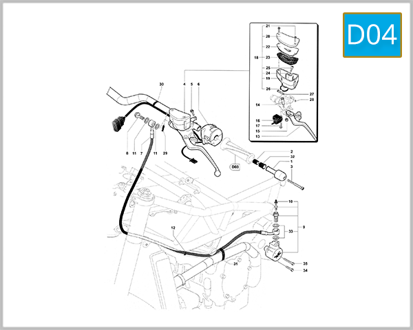 D04 - Handlebar Assembly (Left Side)