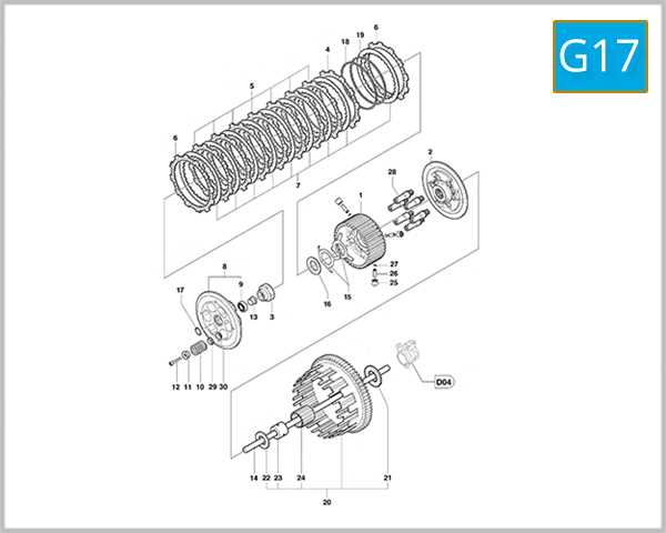 G17 - Clutch Assembly (Brutale RR)