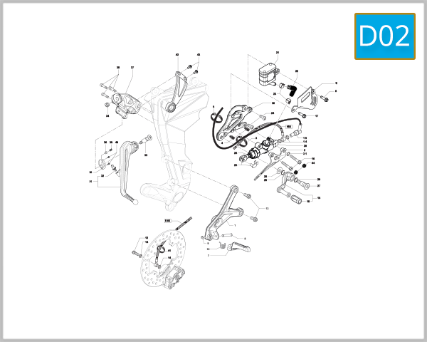 D02 - Footrest Right - Pedal Brake