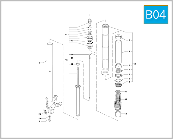 B04 - Right Hand Fork (F3 675 - 800 - Ago - RC)