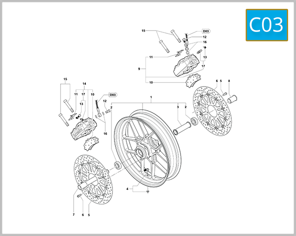 C03 - Front Wheel Assembly (F3 Oro)