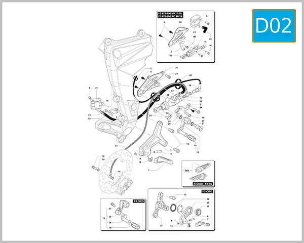 D02 - Right Hand Footrest Assembly
