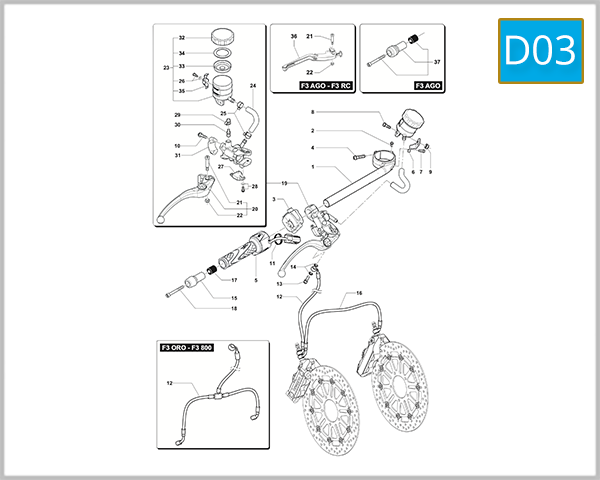 D03 - Handlebar Assembly (Right Side)