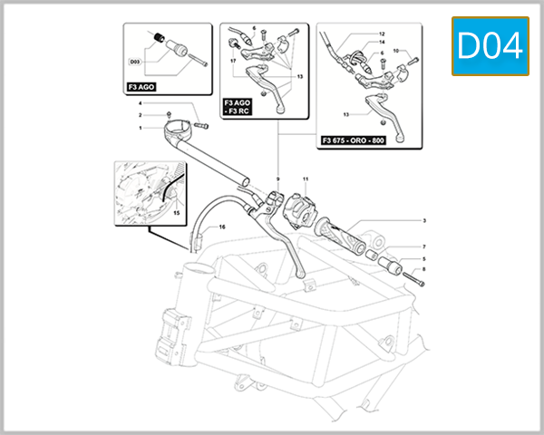 D04 - Handlebar Assembly (Left Side)