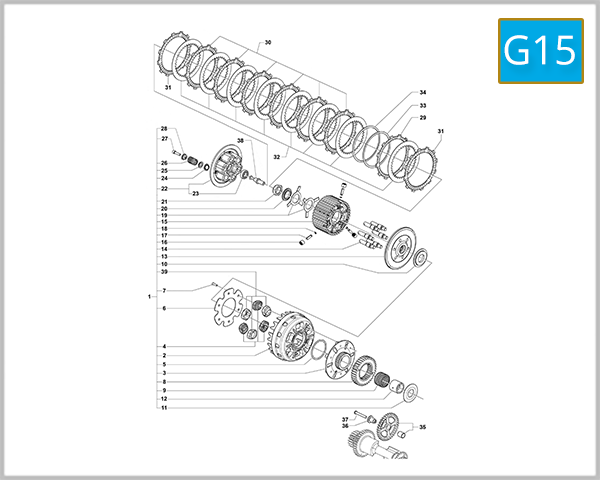 G15 - Clutch Assembly (F3 675 MY 14-19 - F3 800 - Ago - RC)