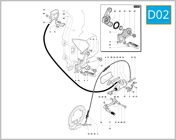 D02 - Right Hand Footrest Assembly