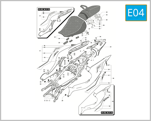 E04 - Seat-Rear cover frame