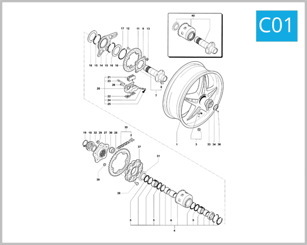 C01 -Rear Wheel Assembly