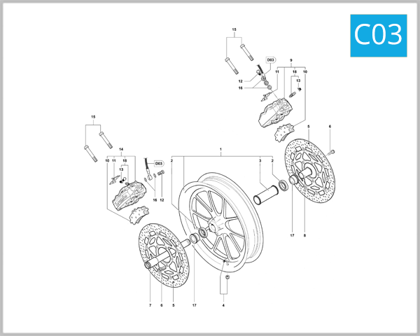 C03 - Front Wheel Assembly (B4 1078 RR)