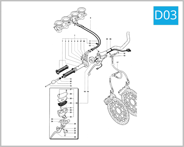 D03 - Right-Hand Handlebar Assembly
