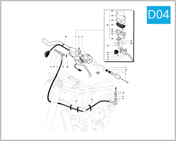 D04 - Left-Hand Handlebar Assembly