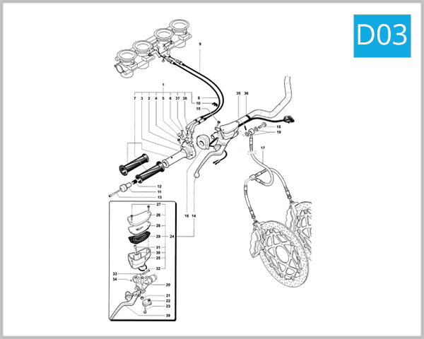 D03 - Right-Hand Handlebar Assembly