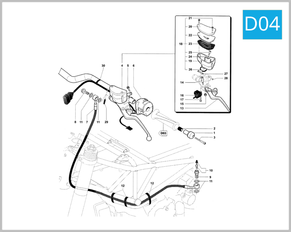 D04 - Left-Hand Handlebar Assembly