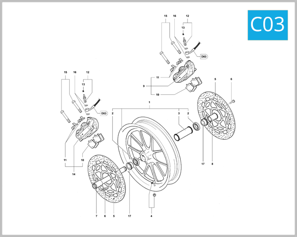 C03 - Front Wheel Assembly (B4 910 R-B4 Italia)
