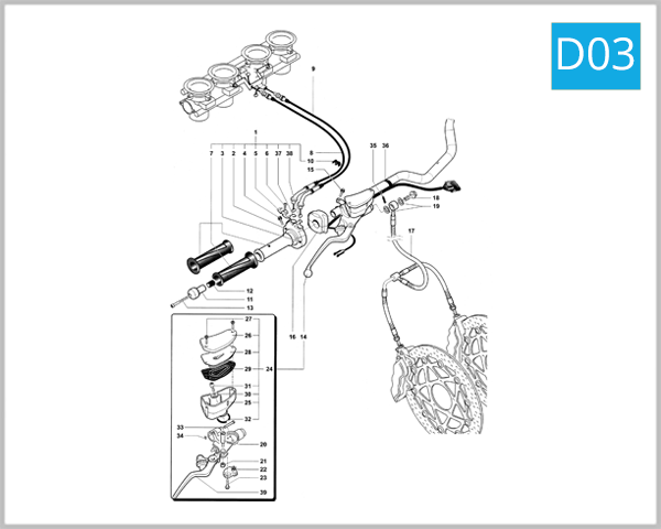 D03 - Right-Hand Handlebar Assembly