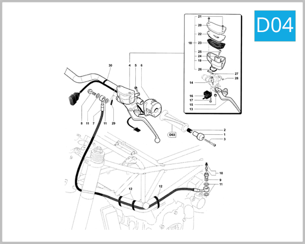 D04 - Left-Hand Handlebar Assembly