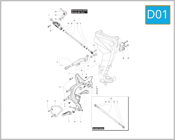 D01 - Left-Hand Footrest Assembly