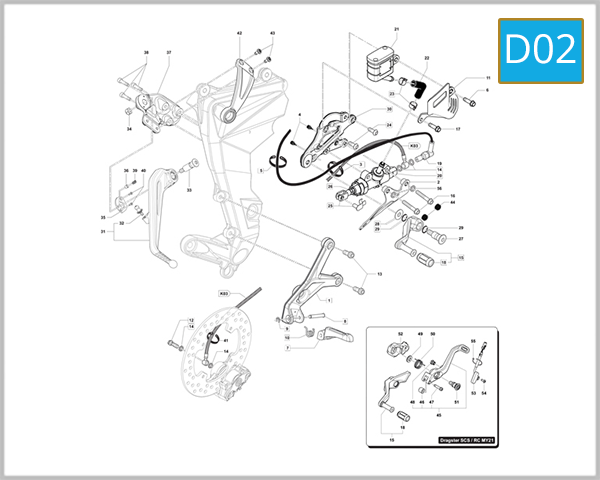 D02 - Right-Hand Footrest Assembly