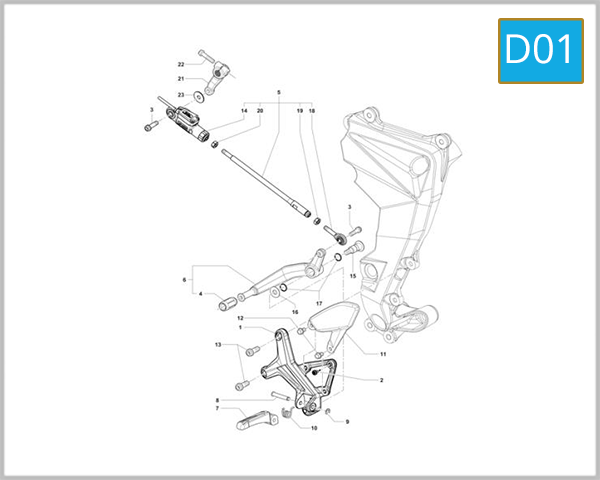 D01 - Left Hand Footrest Assembly