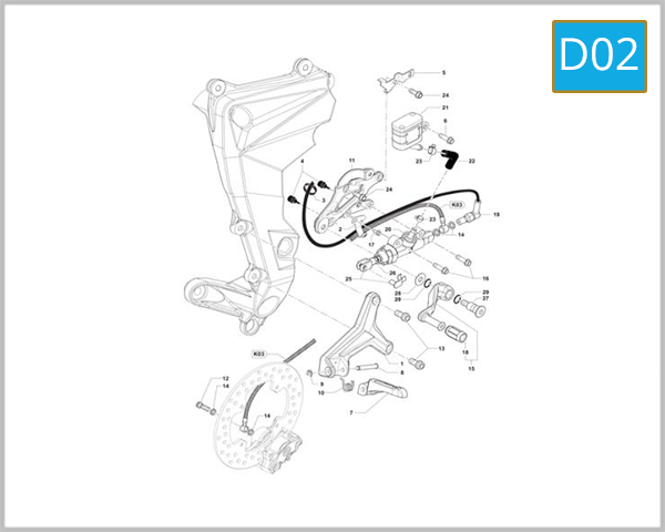 D02 - Right Hand Footrest Assembly