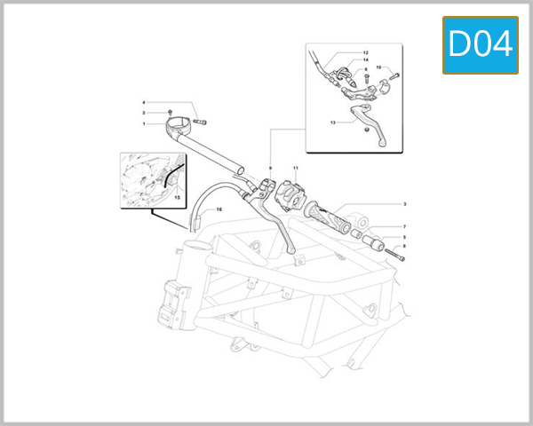 D04 - Handlebar Assembly (Left Side)