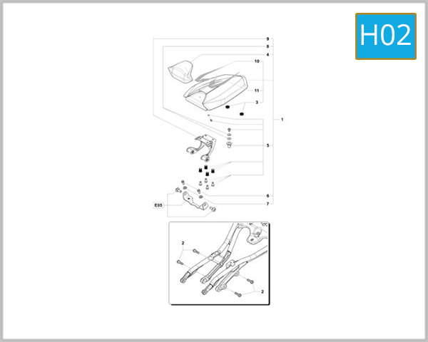 H02 - Rear Fairing Cover (F3 RR)