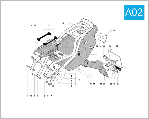 A02 - Rear Frame Assembly (Single Seater)