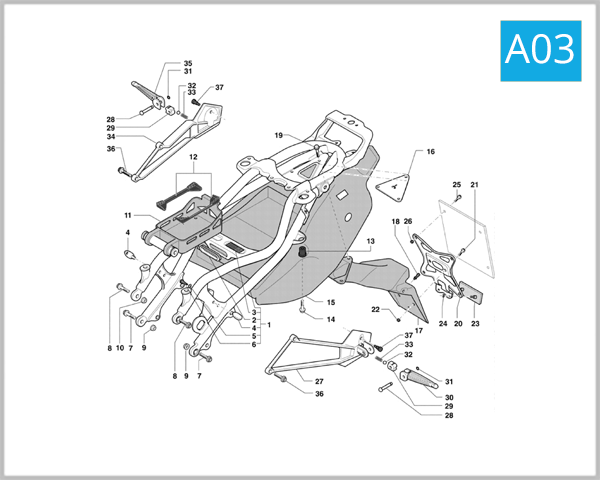 A03 - Rear Frame Assembly (Two Seater)