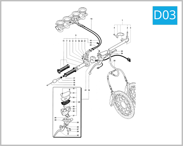 D03 - Right-Hand Handlebar Assembly