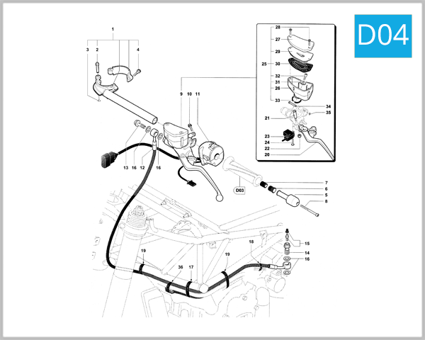 D04 - Left-Hand Handlebar Assembly