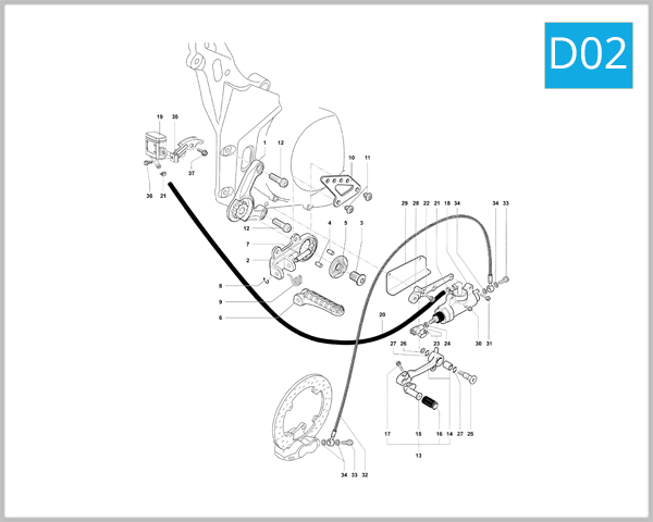 D02 - Right-Hand Footrest Assembly