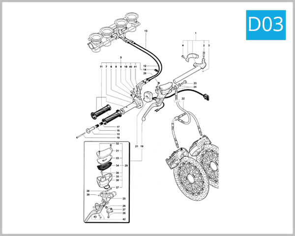 D03 - Right-Hand Handlebar Assembly
