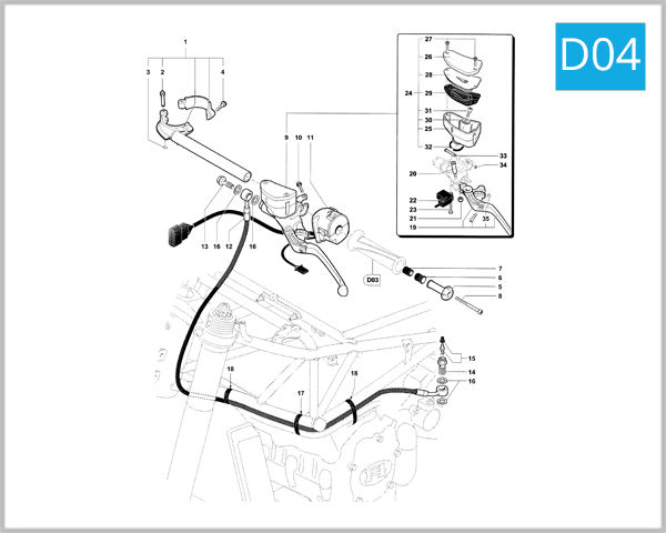 D04 - Left-Hand Handlebar Assembly