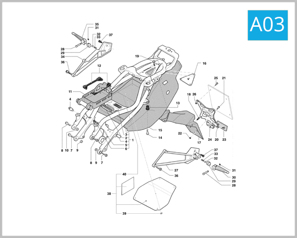A03 - Rear Frame Assembly (Two Seater)