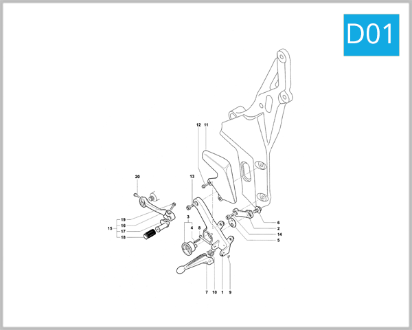 D01 - Left-Hand Footrest Assembly